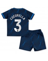 Chelsea Marc Cucurella #3 Vieraspaita Lasten 2023-24 Lyhythihainen (+ shortsit)